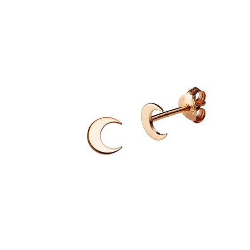 Rosé Gold Plated Moon Stud Earring