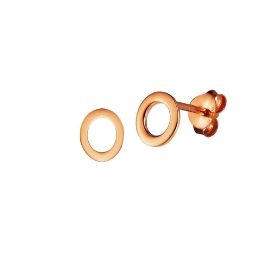 Rosé Gold Plated Open Circle Stud Earring