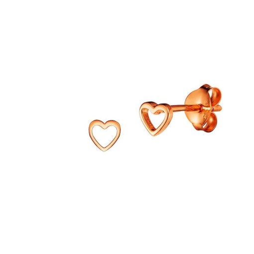 Rosé Gold Plated Open Heart Earrings