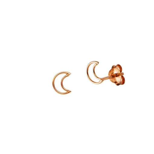 Rosé Gold Plated Open Moon Stud Earring