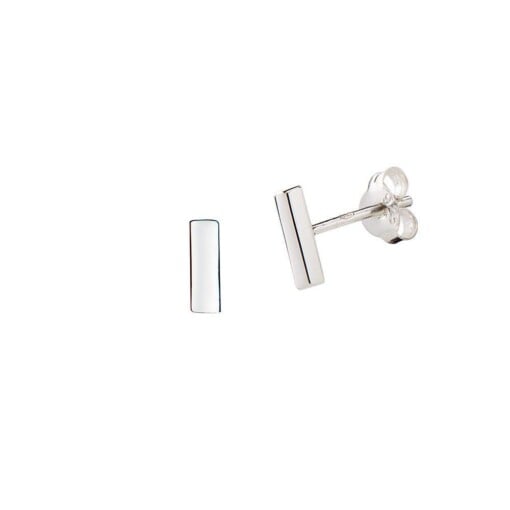 Silver Bar Stud Earring
