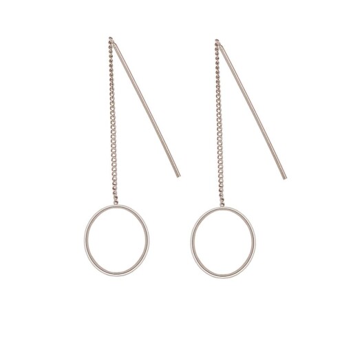Silver Hanging Earring With Small Circle