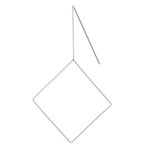 Silver Hanging Earring With Square