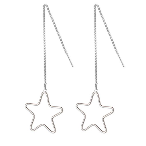 Silver Hanging Stars Earring