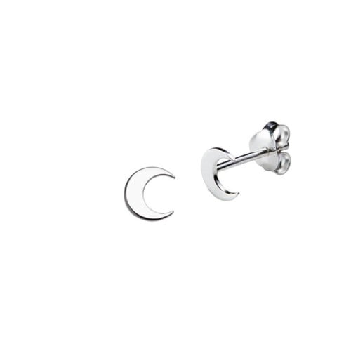 Silver Moon Stud Earring