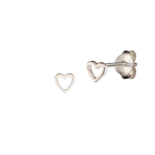 Silver Open Heart Earrings