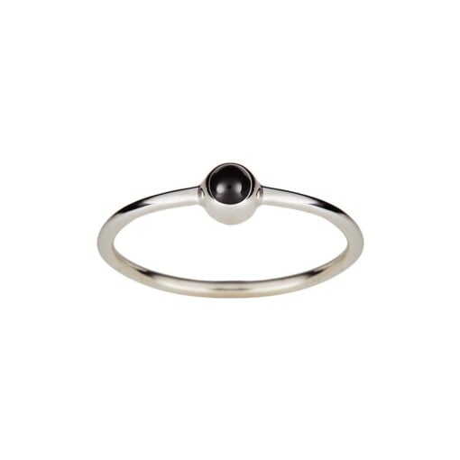 Silver Ring With Small Black Onyx