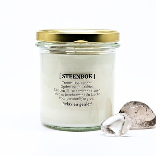 Sterrenbeeld geurkaars met edelstenen - Steenbok