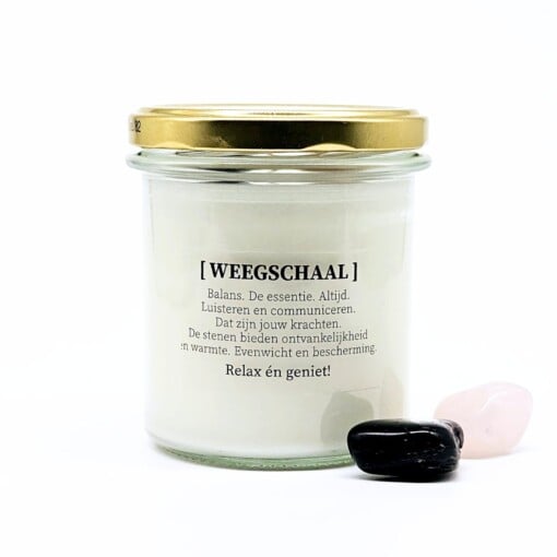 Sterrenbeeld geurkaars met edelstenen - Weegschaal