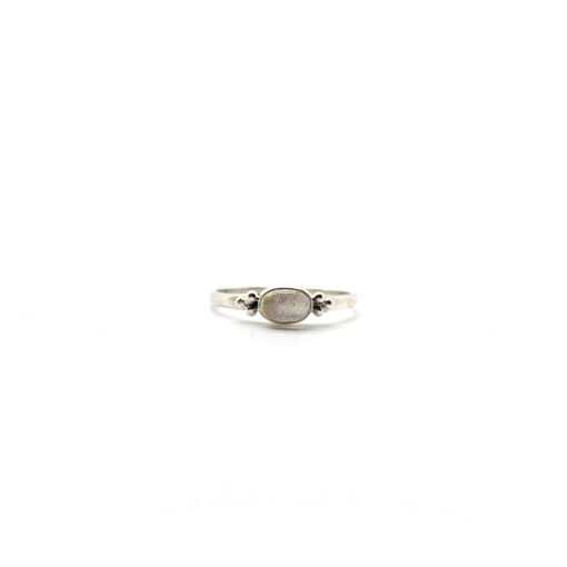 Tiny Labradorite Oval Triquetra Silver