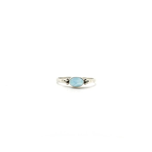 Tiny Larimar Oval Triquetra Silver