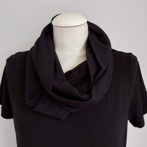 Tricot colsjaal  (zwart | effen)