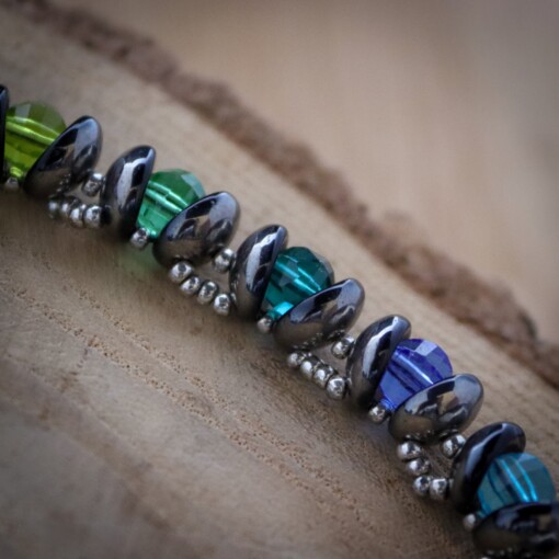 Stralende Regenboogketting met glaskristal en zilverkleurige accenten