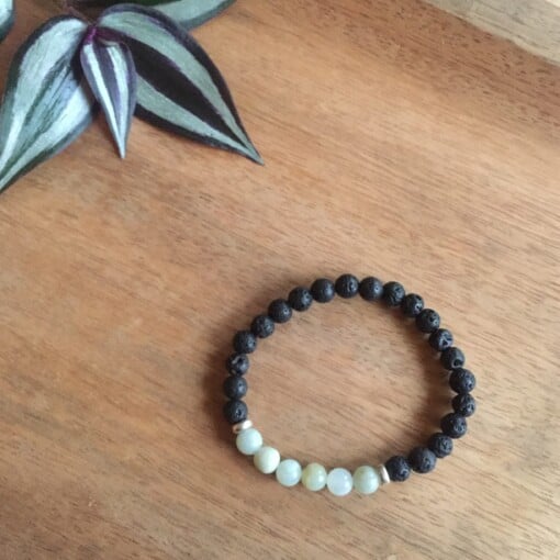 Amazoniet + zilver 6mm