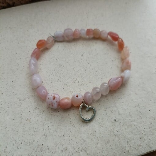 Armband Andes Opaal met zilveren hartje