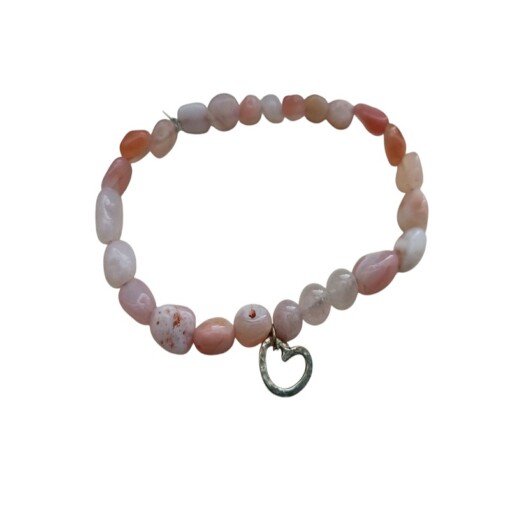 Armband Andes Opaal met zilveren hartje