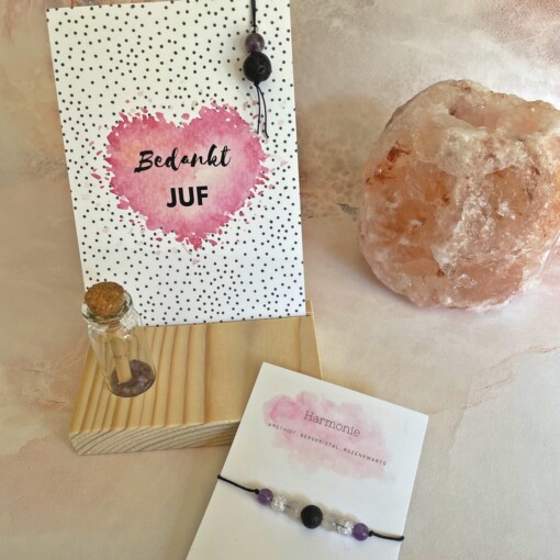 Bedankt Juf Amethist + Kaart Harmonie