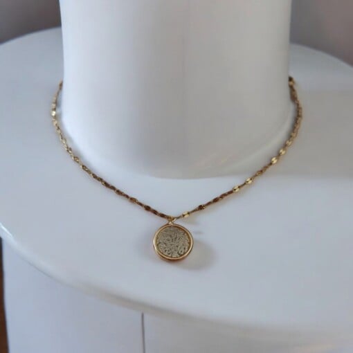Goudkleurige Roestvrij Stalen Ketting met Ronde takjesontwerp Hanger met goudlaagje 10 mm