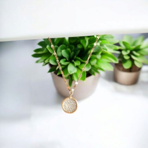 Goudkleurige Roestvrij Stalen Ketting met Ronde takjesontwerp Hanger met goudlaagje 10 mm
