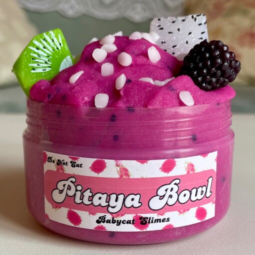 Icee slijm "Pitaya Bowl" - beginnerslijm van drakenfruit met zaden en toppings, tactiel speelgoed als cadeau voor sensorische behoeften, gevoeligheden, autisme, ADHD