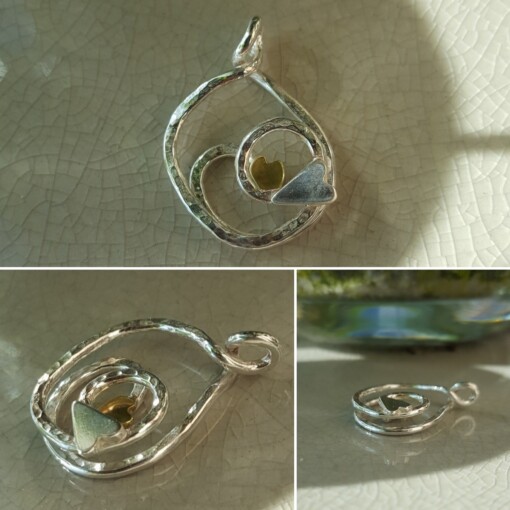 Inner Hearts, zilveren hanger met hartjes