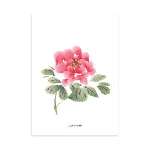 Set van 7 gevouwen A6 kaarten bloemen