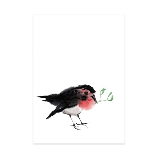 Set van 7 gevouwen A6 kaarten vogels