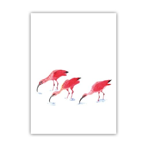 Set van 7 gevouwen A6 kaarten vogels