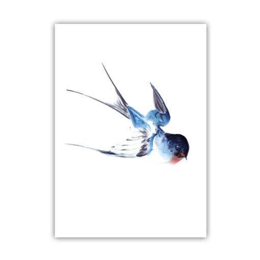 Set van 7 gevouwen A6 kaarten vogels