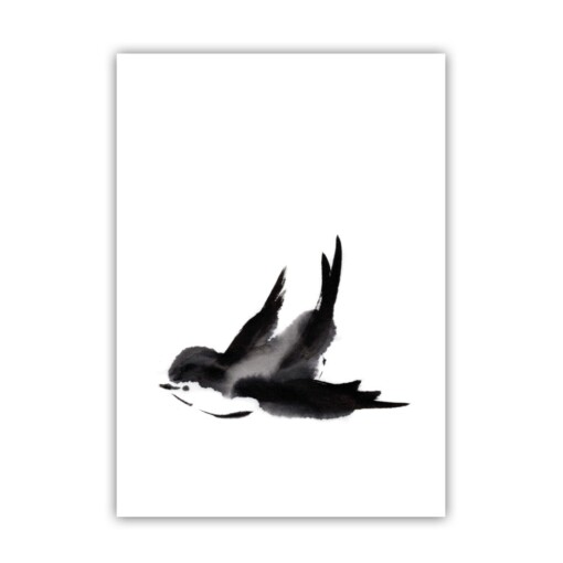 Set van 7 gevouwen A6 kaarten vogels