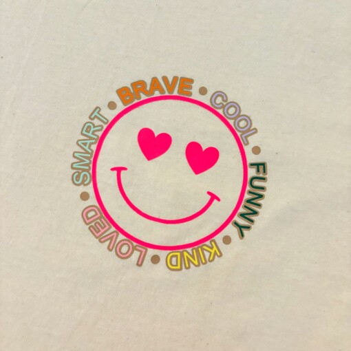 T-shirt Smiley - neon pink