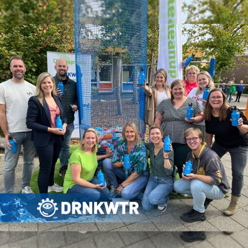 500ml. RVS drinkfles voor op school | sport | evenement - met Anti-drup-dop