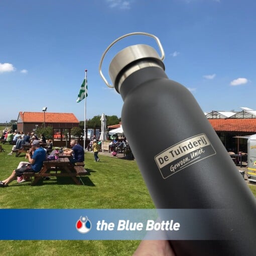 500ml. RVS Blue Bottle thermosfles Black edition