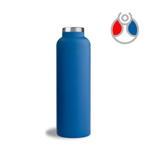 750ml. Blue Bottle - RVS thermosfles met Bamboo dop