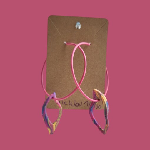JuWen 2 Oorbellen Uniek handwerk in polymeerklei , een sieraad voor jou of als cadeau