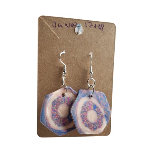JuWen 2 Oorbellen Uniek handwerk in polymeerklei , een sieraad voor jou of als cadeau