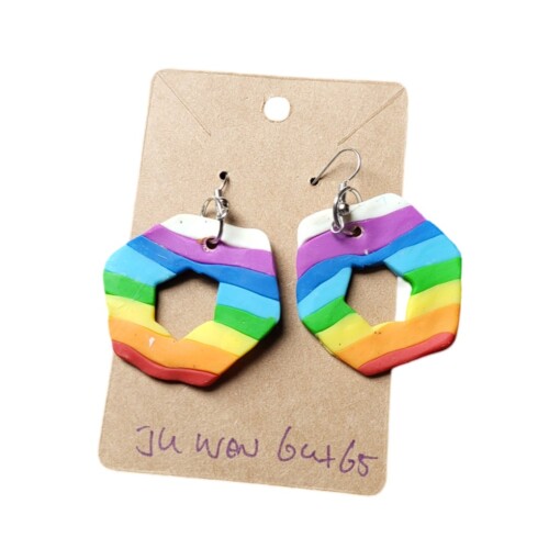 JuWen 2 Oorbellen Uniek handwerk in polymeerklei , een sieraad voor jou of als cadeau