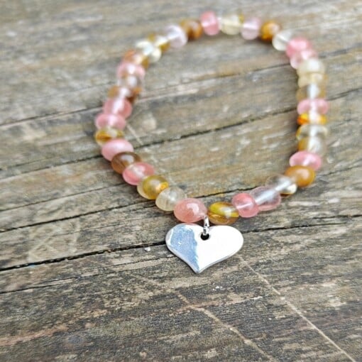 Natuursteen armbanden met bedel, set in 2 variaties!
