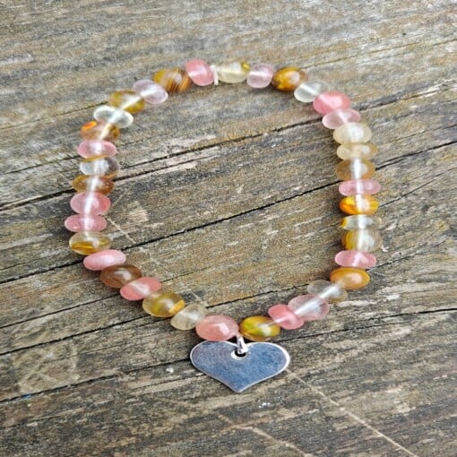 Natuursteen armbanden met bedel, set in 2 variaties!