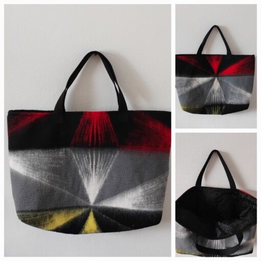 Shopper van een vintage deken.