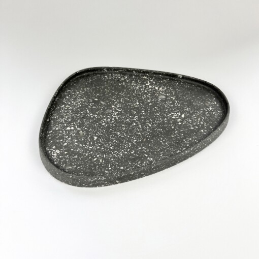 XL Jesmonite Schaal “Blob” – Organische Vorm in Steenlook voor Kaarsen & Sieraden