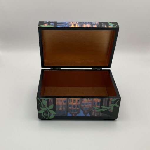 Handgedecoreerd kistje ‘I love Amsterdam’ voor interieur of cadeau
