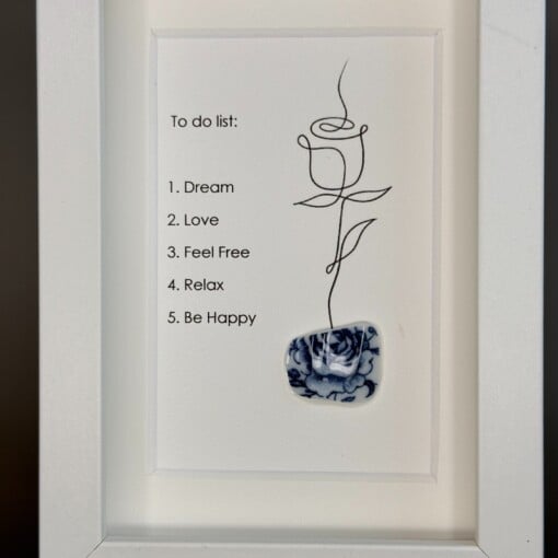 “To Do List” Kunstwerk met Delfts Blauw – Uniek en Handgemaakt