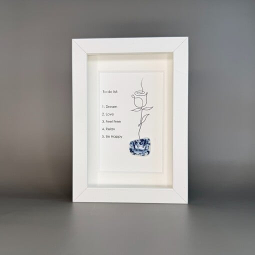 “To Do List” Kunstwerk met Delfts Blauw – Uniek en Handgemaakt