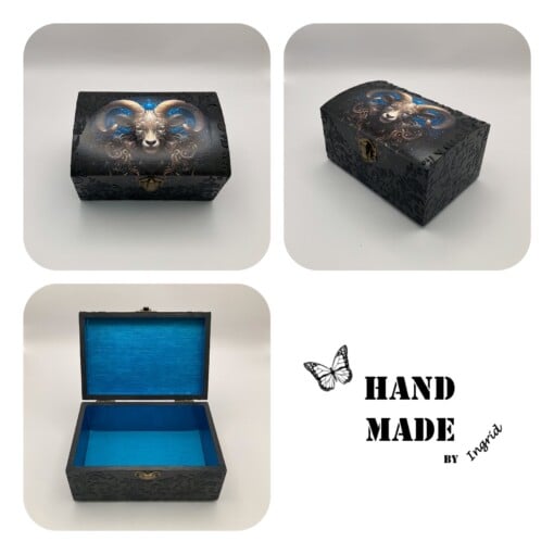 Handgedecoreerd kistje ‘Arius’ voor interieur of cadeau