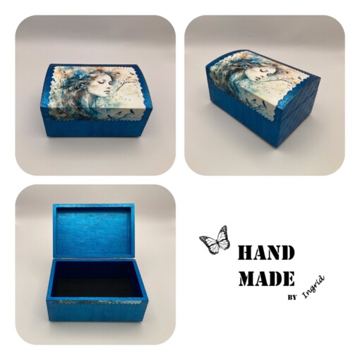 Handgedecoreerd kistje ‘Dream in Turquoise’ voor interieur of cadeau