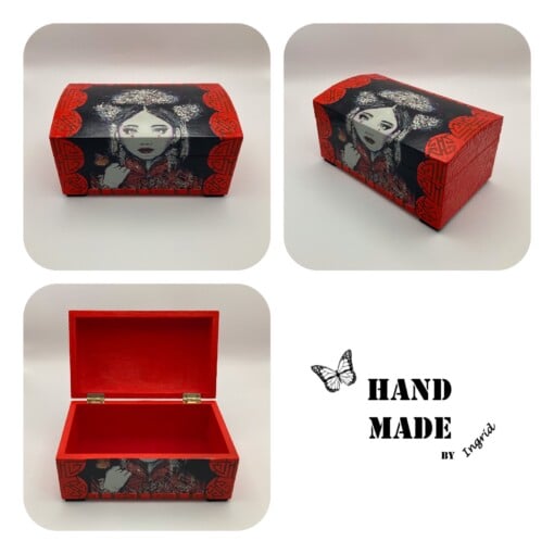 Handgedecoreerd kistje ‘The Empress and The Butterfly’ voor interieur of cadeau