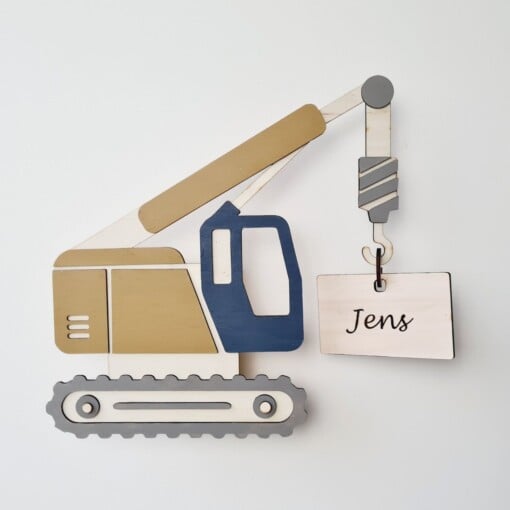 Handgemaakte Houten Wandlamp Hijskraan