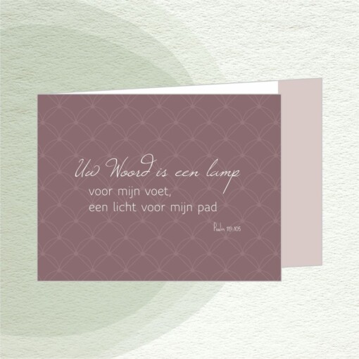 Kaart 'Uw Woord is een lamp voor mijn voet, een licht voor mijn pad.'