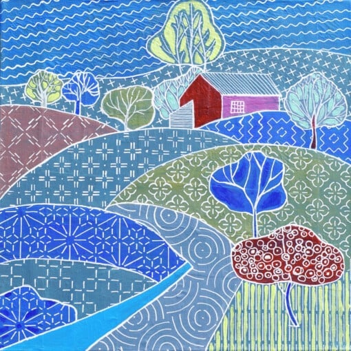 Landscape in Sachiko style - acrylschilderij op canvas